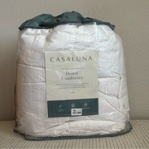 Casaluna White and Green Down Comforter